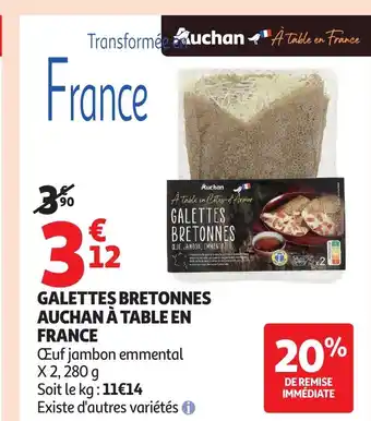 Auchan Galettes bretonnes auchan à table en france offre
