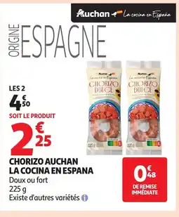 Auchan Chorizo dulce la cocina en espana offre