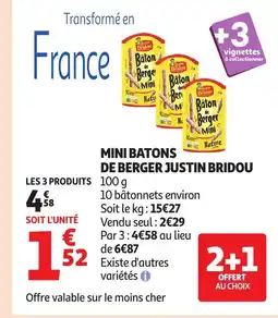 Auchan JUSTIN BRIDOU Mini batons de berger offre