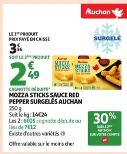 Auchan AUCHAN Mozza sticks sauce red pepper surgelés offre