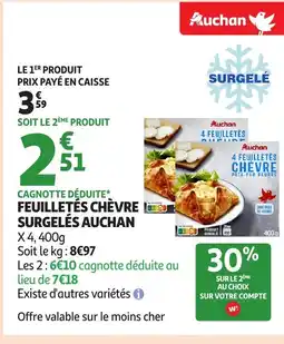 Auchan AUCHAN Feuilletés chèvre surgelés offre