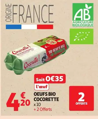 Auchan COCORETTE Oeufs bio offre