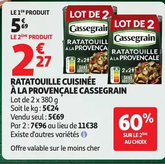Auchan CASSEGRAIN Ratatouille cuisinée à la provençale offre
