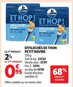 Auchan PETIT NAVIRE Effilochés de thon offre