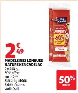 Auchan KER CADELAC Madeleines longues nature offre