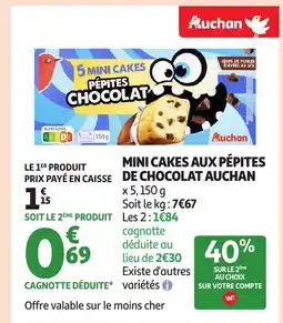 Auchan AUCHAN Mini cakes aux pépites de chocolat offre