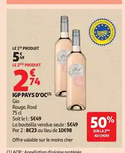 Auchan Igp pays d'oc offre