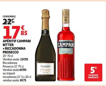 Auchan Apéritif campari bitter + riccadonna prosecco offre