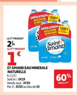 Auchan ST AMAND Eau minerale naturelle offre