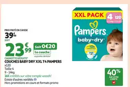 Auchan PAMPERS Couches baby dry xxl t4 offre