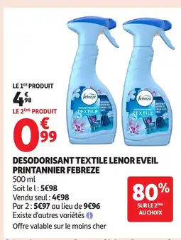 Auchan FEBREZE Desodorisant textile lenor eveil printannier offre