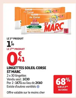 Auchan ST MARC Lingettes soleil corse offre
