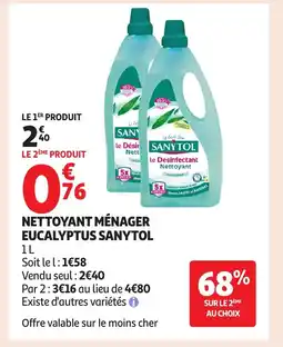 Auchan SANYTOL Nettoyant ménager eucalyptus offre