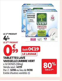 Auchan L'ARBRE VERT Tablettes lave-vaisselle offre