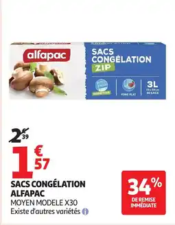 Auchan ALFAPAC Sacs congélation offre
