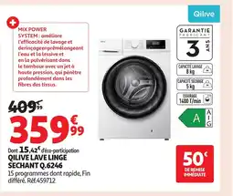 Auchan QILIVE Lave linge sechant q.6246 offre