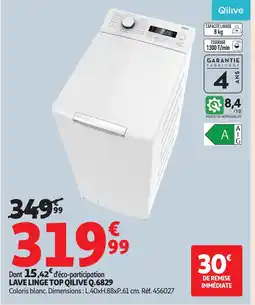 Auchan QILIVE Lave linge top q.6829 offre
