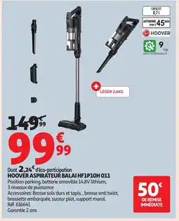 Auchan HOOVER Aspirateur balai hf1p10h 011 offre