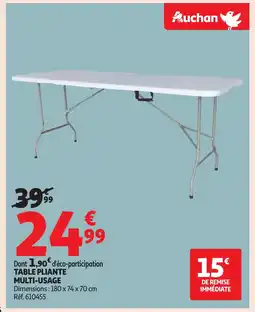 Auchan Table pliante multi-usage offre