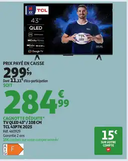 Auchan TCL Tv qled 43" offre