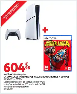 Auchan La console standard ps5 + le jeu borderlands 4 sur ps5 offre