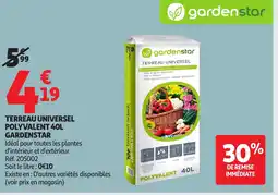 Auchan GARDENSTAR Terreau universel polyvalent offre