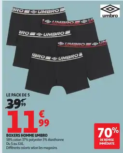 Auchan UMBRO Boxers homme offre