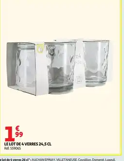 Auchan Le lot de 4 verres offre