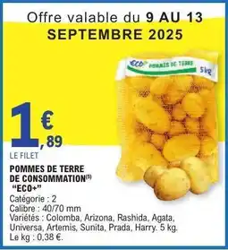E.Leclerc Pommes de Terre de Consommation 'ECO+' offre