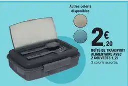 E.Leclerc BOÎTE DE TRANSPORT ALIMENTAIRE AVEC 2 COUVERTS 1,2L offre