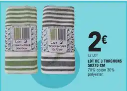E.Leclerc LOT DE 3 TORCHONS 50X70 CM offre