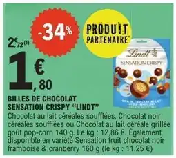 E.Leclerc BILLES DE CHOCOLAT SENSATION CRISPY “LINDT” offre