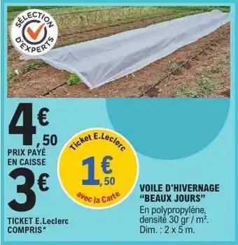 E.Leclerc Voile d'hivernage 'Beaux Jours' offre