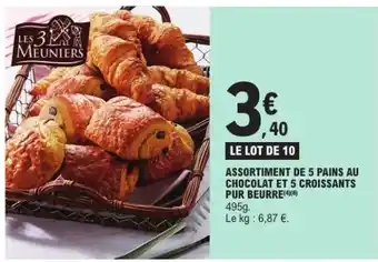 E.Leclerc Assortiment de 5 Pains au Chocolat et 5 Croissants Pur Beurre offre