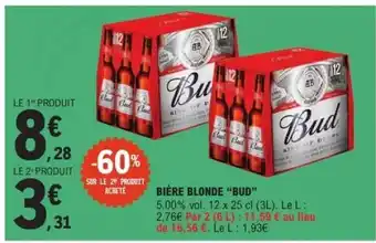 E.Leclerc Bière Blonde 'Bud' offre