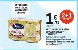 E.Leclerc Délisse Petits Pots de Crème Saveur Vanille offre