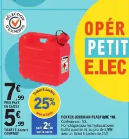 E.Leclerc FOXTER JERRICAN PLASTIQUE 10L offre
