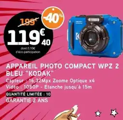 E.Leclerc APPAREIL PHOTO COMPACT WPZ 2 BLEU “KODAK” offre