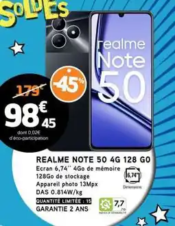 E.Leclerc REALME NOTE 50 4G 128 GO offre