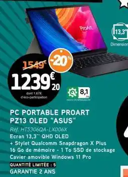 E.Leclerc PC PORTABLE PROART PZ13 OLED “ASUS” offre