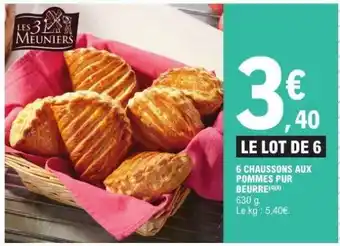 E.Leclerc 6 Chaussons aux Pommes Pur Beurre offre