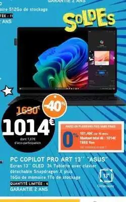 E.Leclerc PC COPILOT PRO ART 13’’ “ASUS” offre