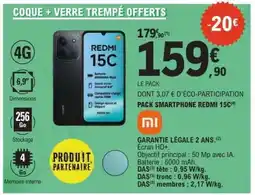 E.Leclerc PACK SMARTPHONE REDMI 15C offre