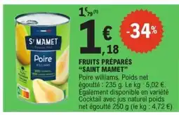 E.Leclerc FRUITS PRÉPARÉS “SAINT MAMET” offre