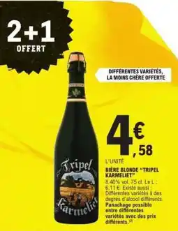 E.Leclerc BIÈRE BLONDE 'TRIPEL KARMELIET' offre