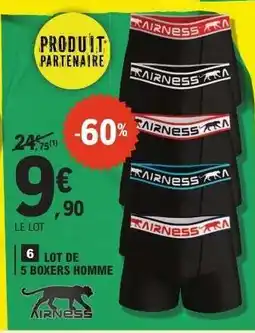 E.Leclerc Lot de 5 Boxers Homme offre