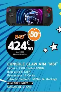 E.Leclerc CONSOLE CLAW A1M “MSI” offre