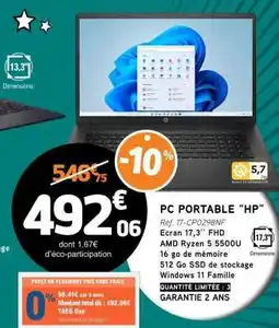 E.Leclerc PC PORTABLE HP offre