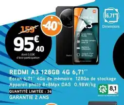 E.Leclerc REDMI A3 128GB 4G 6,71’’ offre