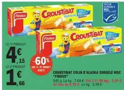 E.Leclerc Croustibat Colin d'Alaska Surgelé MSC 'Findus' offre